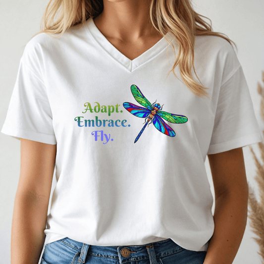 Adapt Dragonfly V-neck Tee
