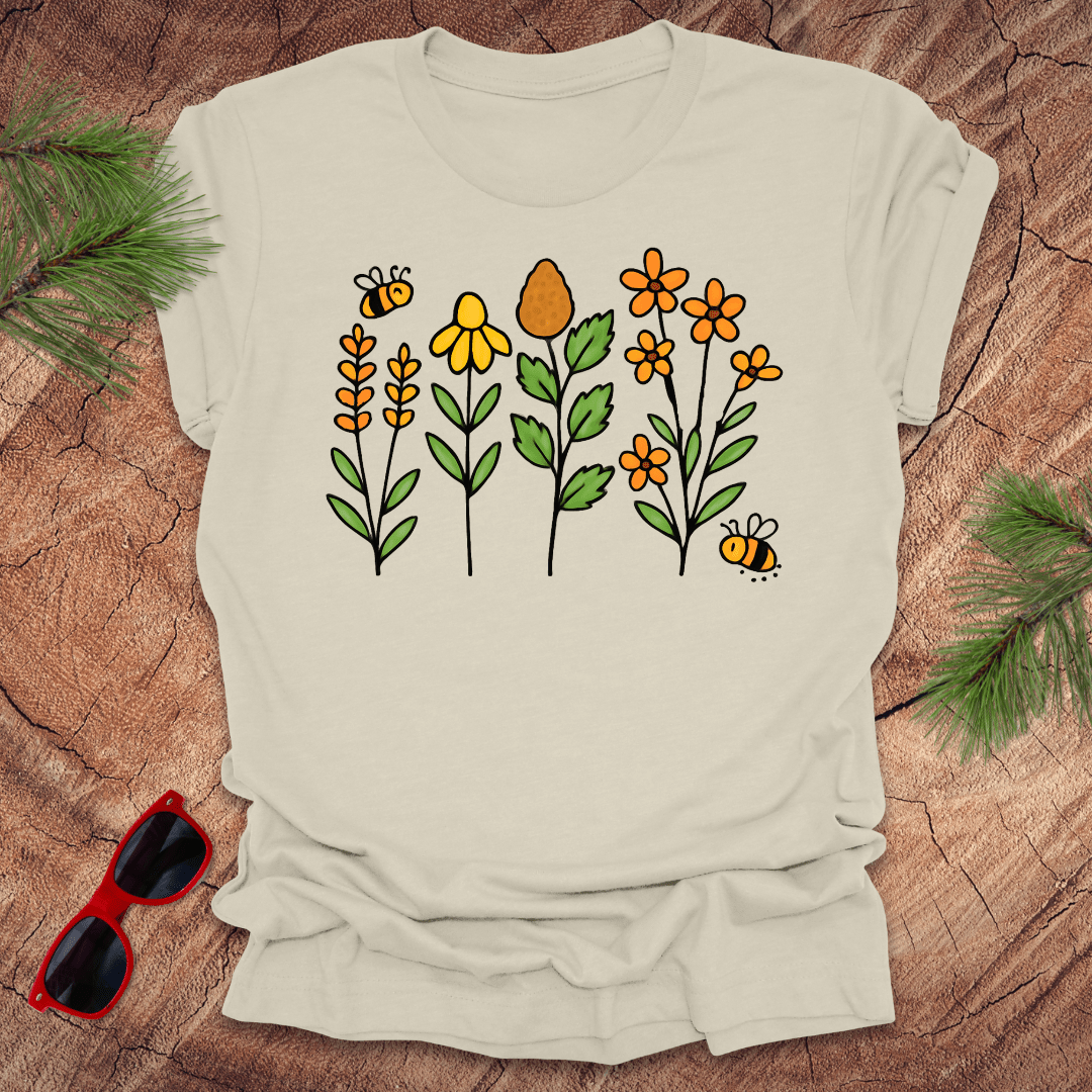 Bees and Flowers Tee - Wandering Owl Adventure Gear