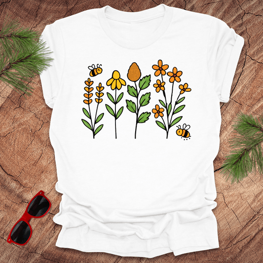 Bees and Flowers Tee - Wandering Owl Adventure Gear