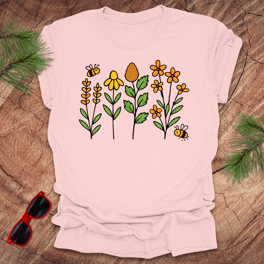 Bees and Flowers Tee - Wandering Owl Adventure Gear
