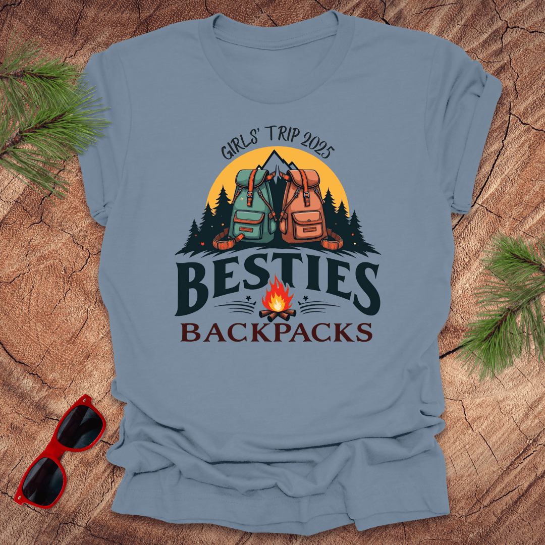 Besties Backpacking Trip 2025 Tee - Wandering Owl Adventure Gear
