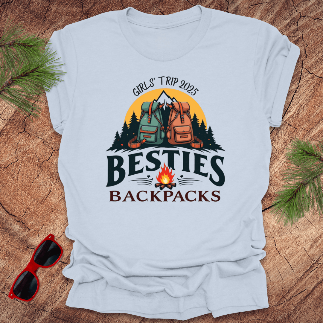Besties Backpacking Trip 2025 Tee - Wandering Owl Adventure Gear