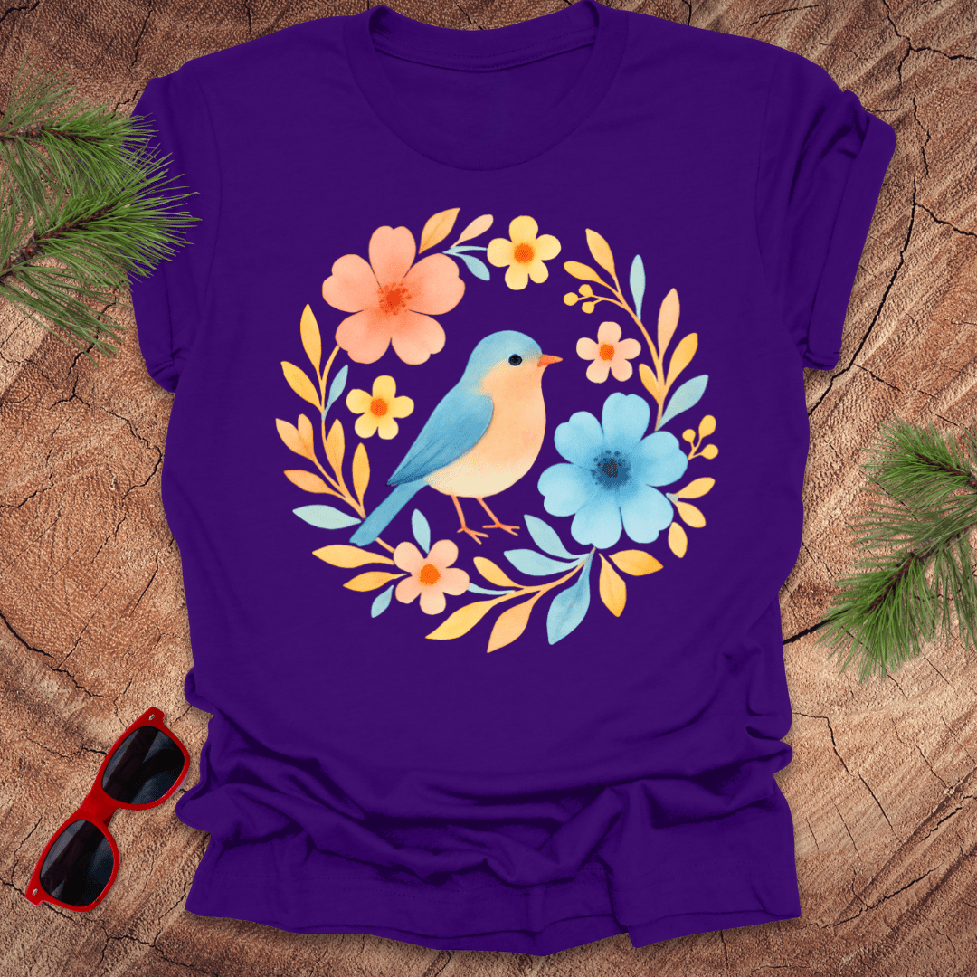 Bluebird and Flowers - Wandering Owl Adventure Gear