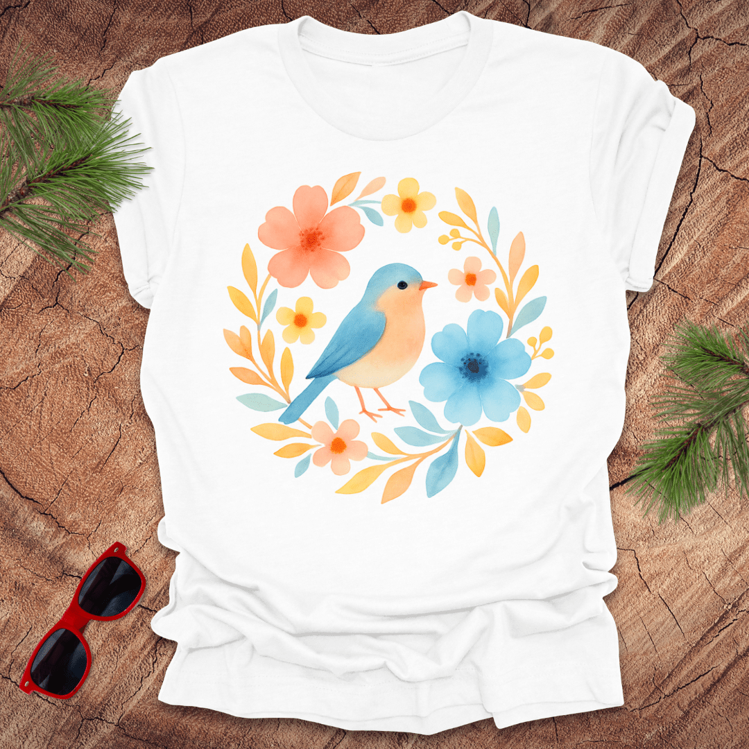 Bluebird and Flowers - Wandering Owl Adventure Gear