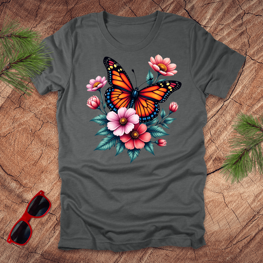 Butterfly and Flowers Tee - Wandering Owl Adventure Gear