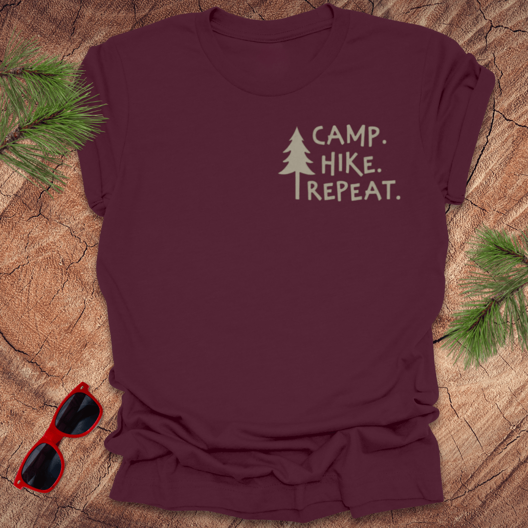 Camp. Hike. Repeat Tee - Wandering Owl Adventure Gear
