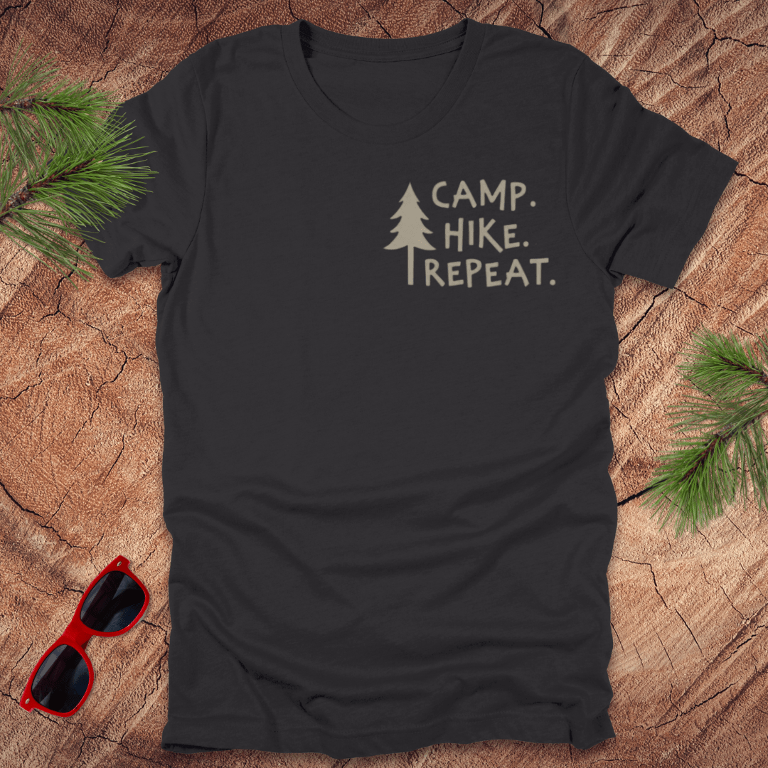 Camp. Hike. Repeat Tee - Wandering Owl Adventure Gear