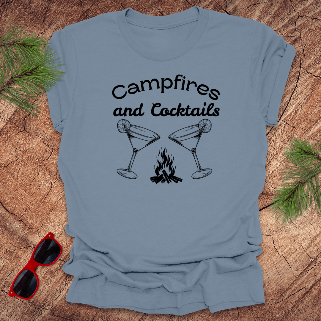 Campfires and Cocktails Tee - Wandering Owl Adventure Gear