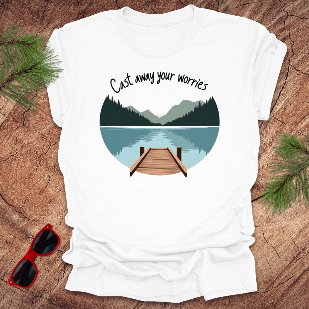 Cast Away Your Worries Fishing Tee - Wandering Owl Adventure Gear