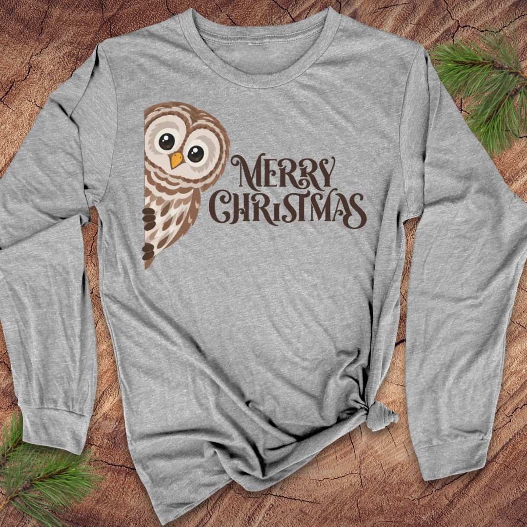 Christmas Owl Long-Sleeve Tee