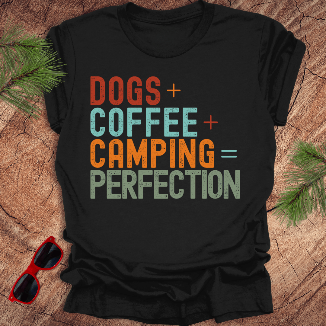 Dogs + Coffee + Hiking = Perfection Tee - Wandering Owl Adventure Gear