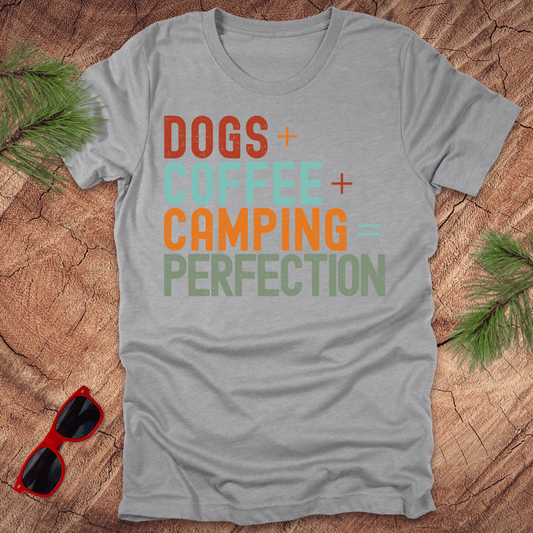 Dogs + Coffee + Hiking = Perfection Tee - Wandering Owl Adventure Gear