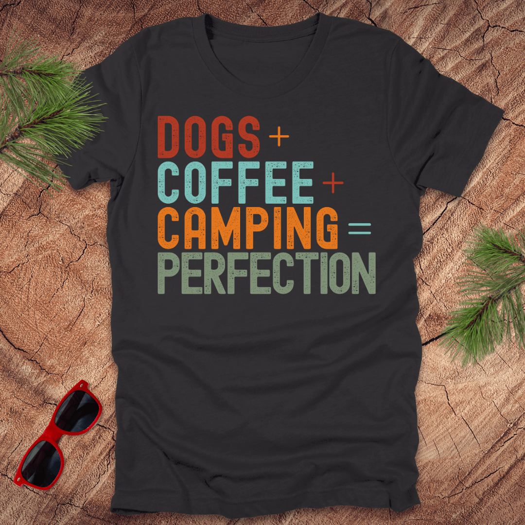 Dogs + Coffee + Hiking = Perfection Tee - Wandering Owl Adventure Gear