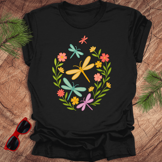 Dragonflies and Flowers Tee - Wandering Owl Adventure Gear