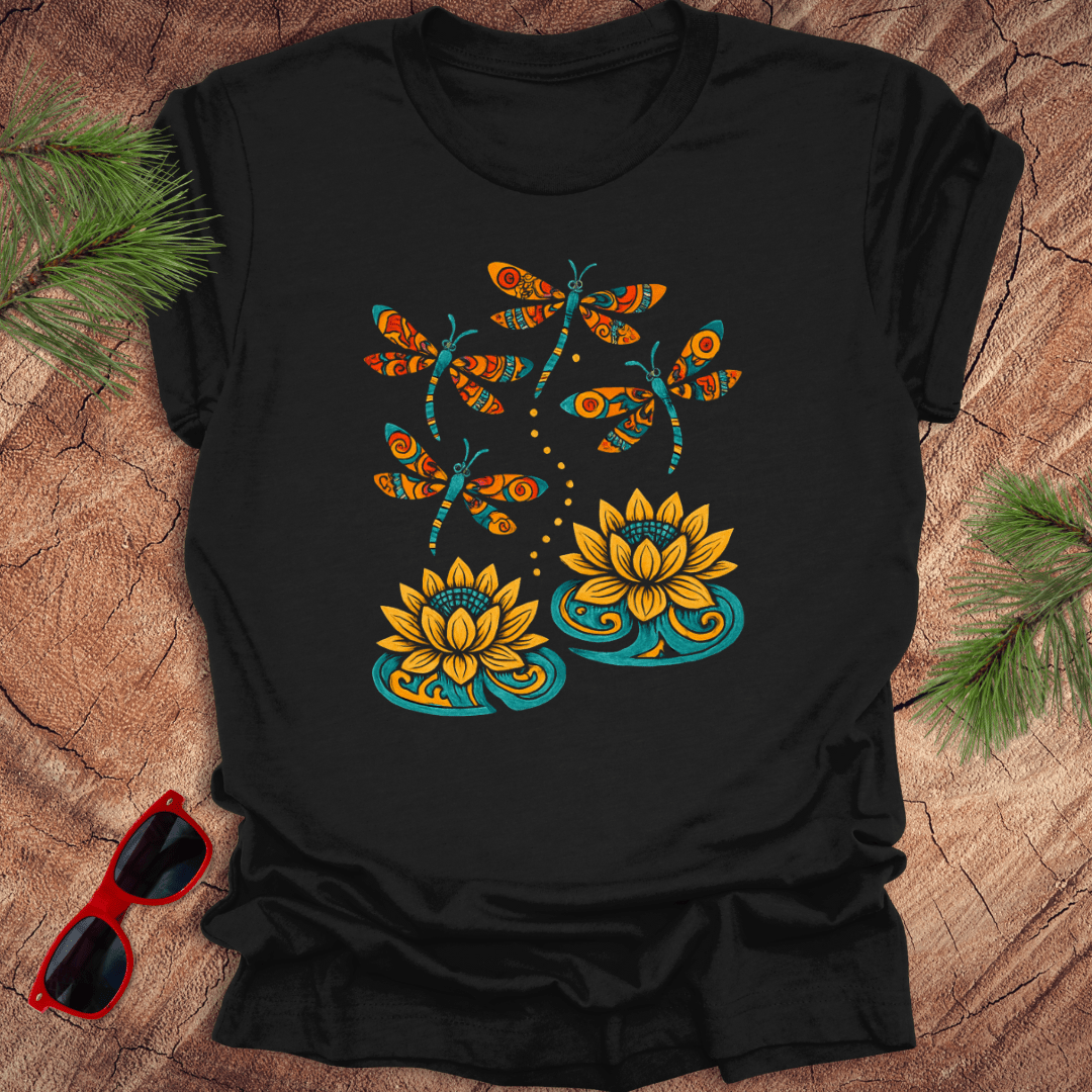 Dragonflies and Water Lillies Tee - Wandering Owl Adventure Gear