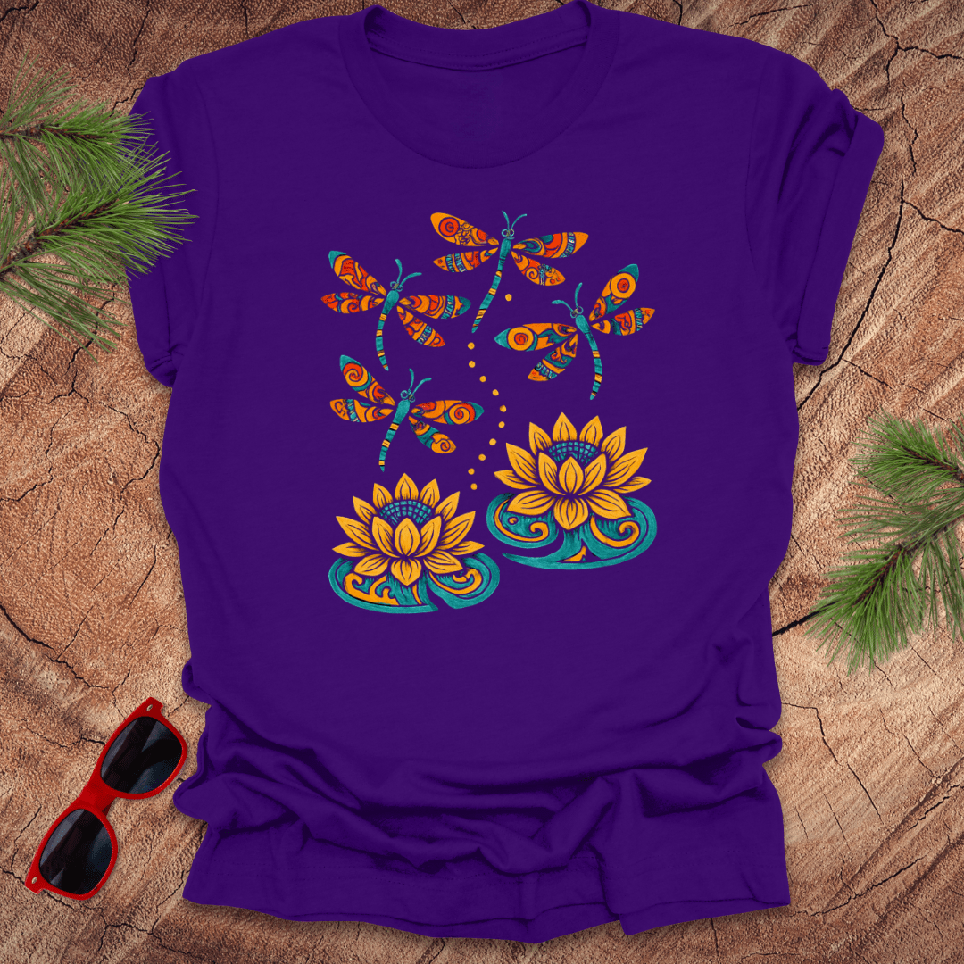 Dragonflies and Water Lillies Tee - Wandering Owl Adventure Gear