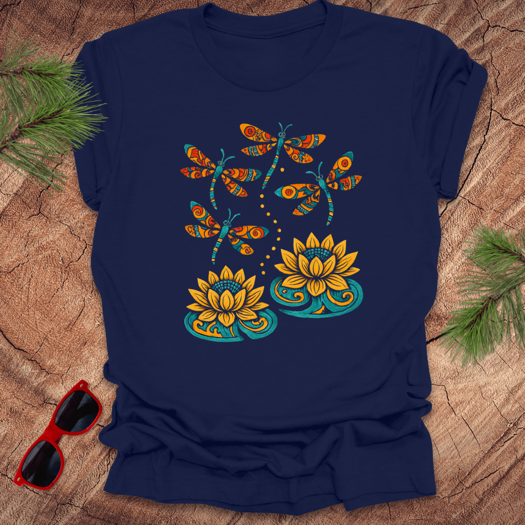Dragonflies and Water Lillies Tee - Wandering Owl Adventure Gear
