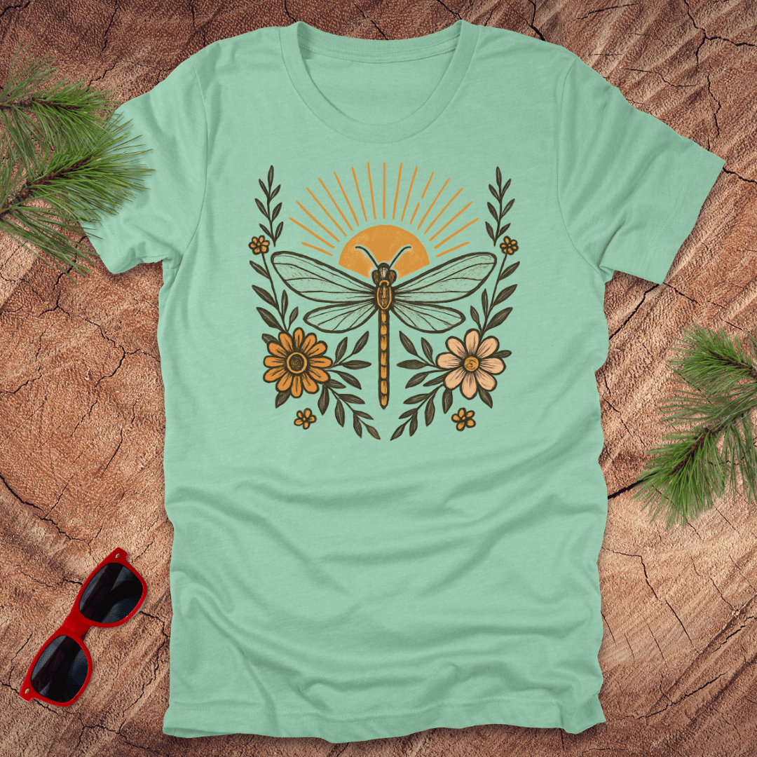 Dragonfly Sunrise Tee - Wandering Owl Adventure Gear
