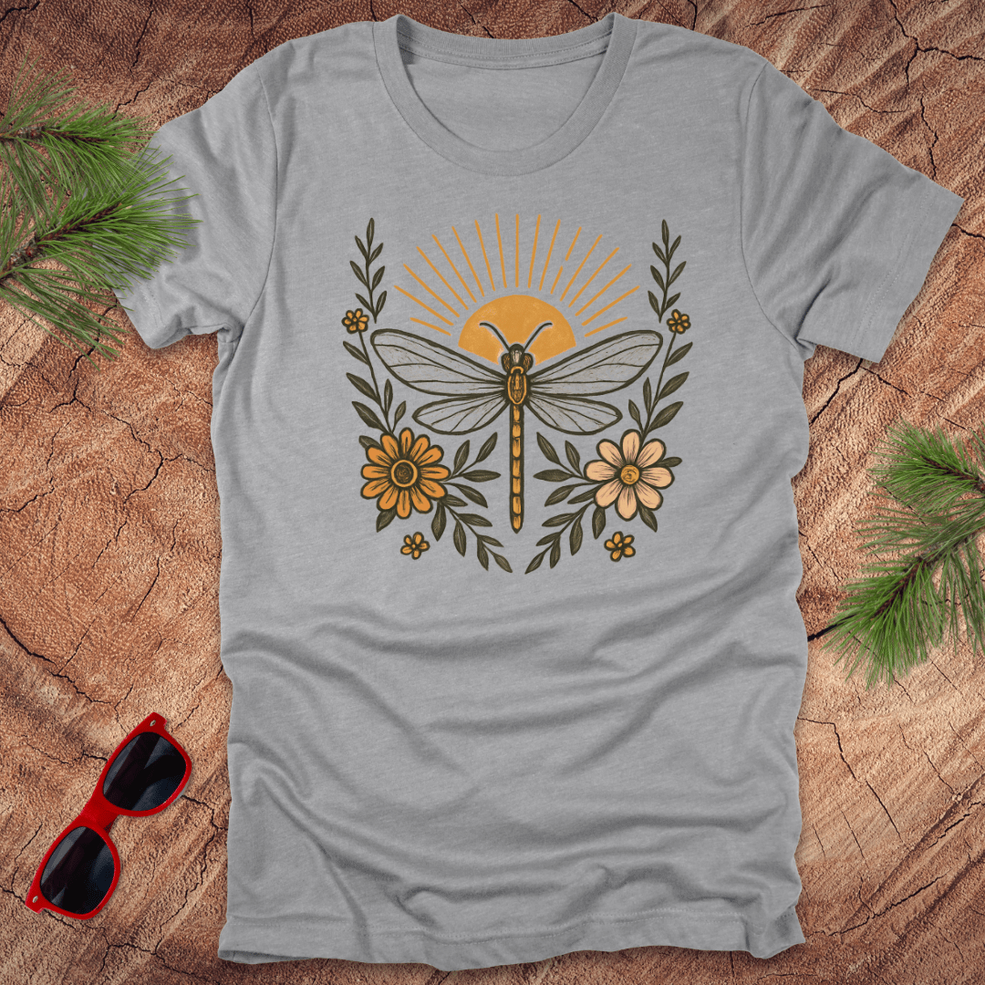 Dragonfly Sunrise Tee - Wandering Owl Adventure Gear