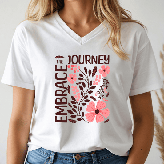 Embrace the Journey V - neck Tee - Wandering Owl Adventure Gear