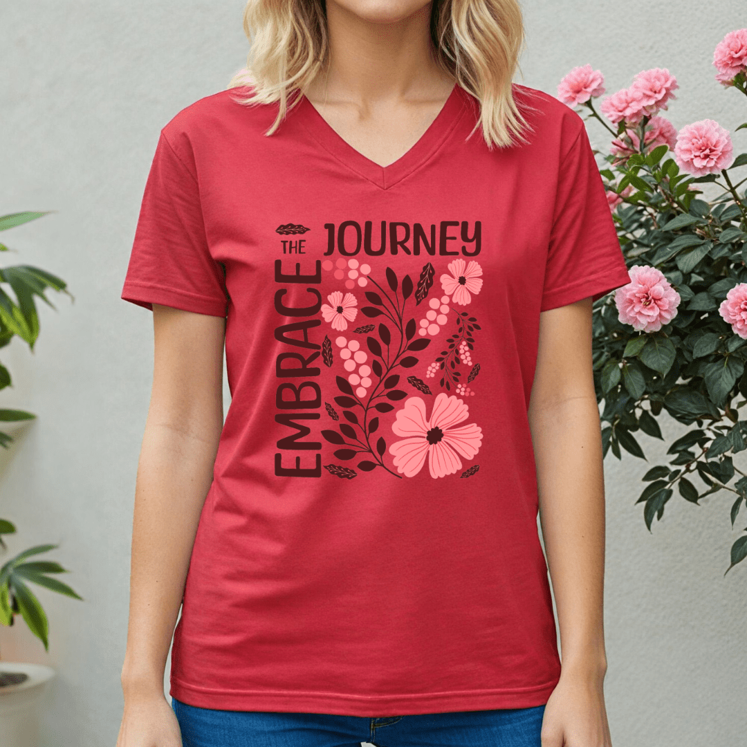 Embrace the Journey V - neck Tee - Wandering Owl Adventure Gear