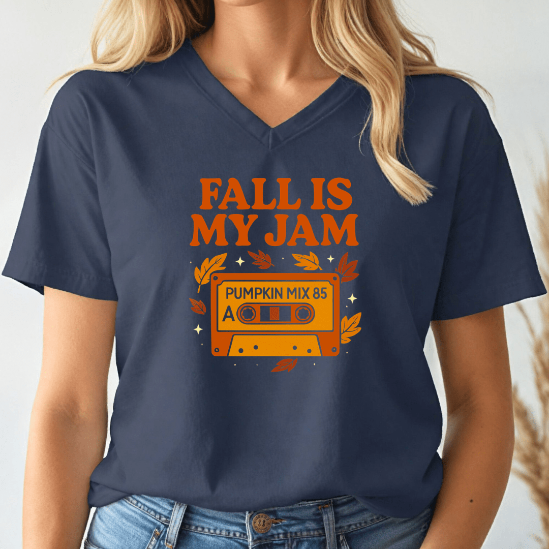 Fall Is My Jam V - Neck Tee - Wandering Owl Adventure Gear