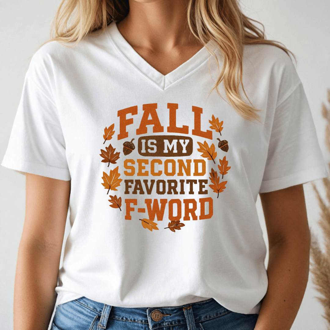 Fall Is My Second Favorite V - neck Tee - Wandering Owl Adventure Gear