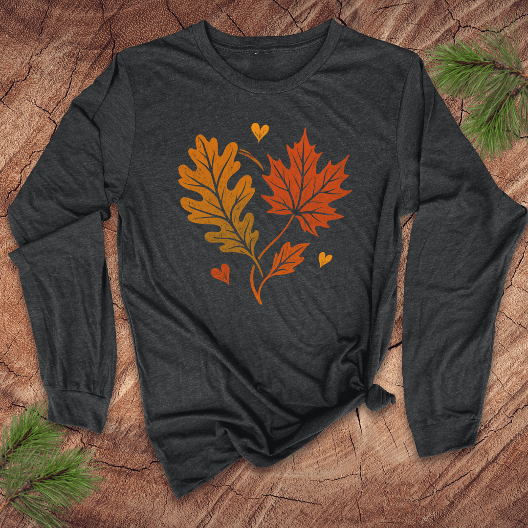 Fall Leaves Love Long - Sleeve Tee - Wandering Owl Adventure Gear