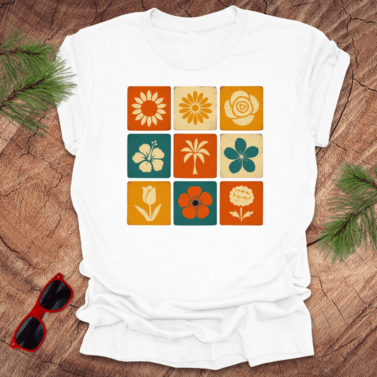 Flower Squares Tee - Wandering Owl Adventure Gear