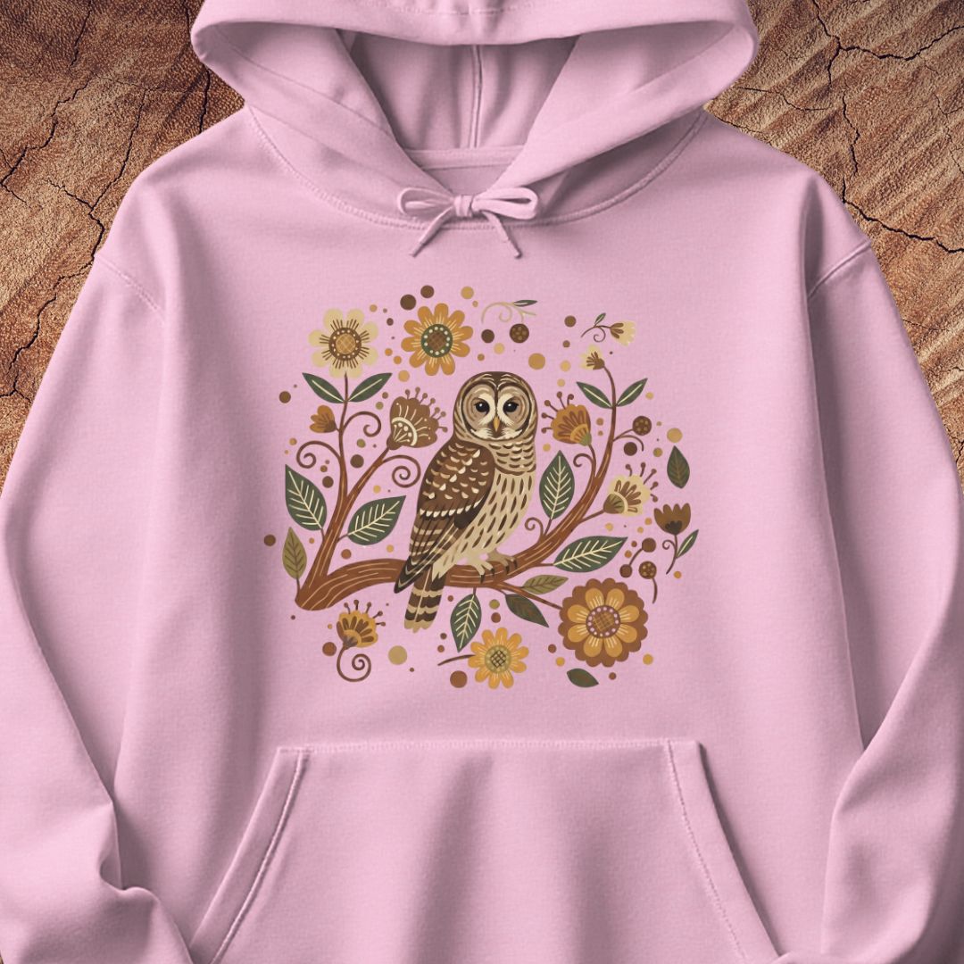 Folk Art Barred Owl Hoodie