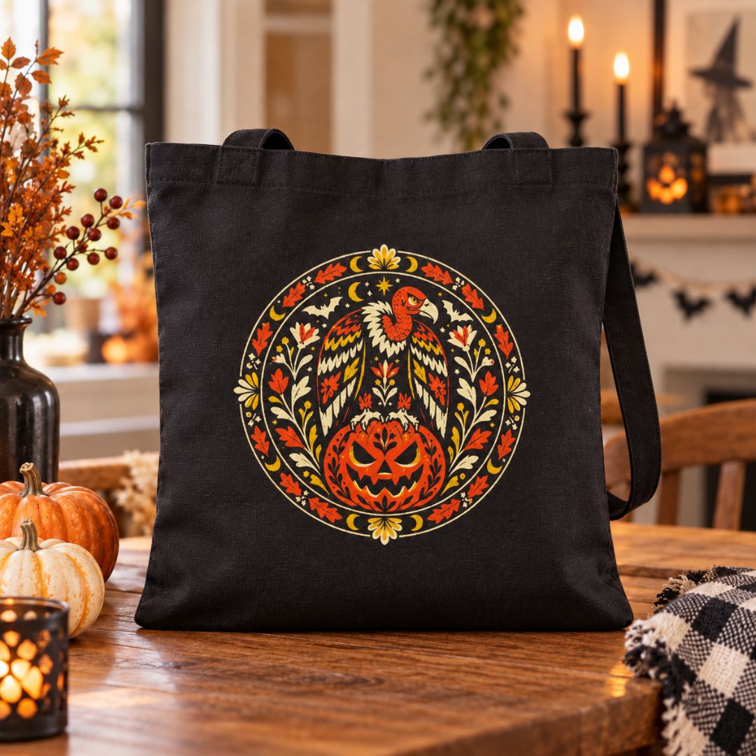 Folk Art Vulture Tote Bag