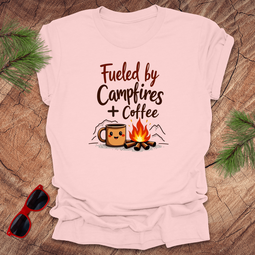 Fueled by Campfires + Coffee Tee - Wandering Owl Adventure Gear