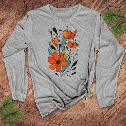 Geometric Flowers Long - Sleeve Tee - Wandering Owl Adventure Gear