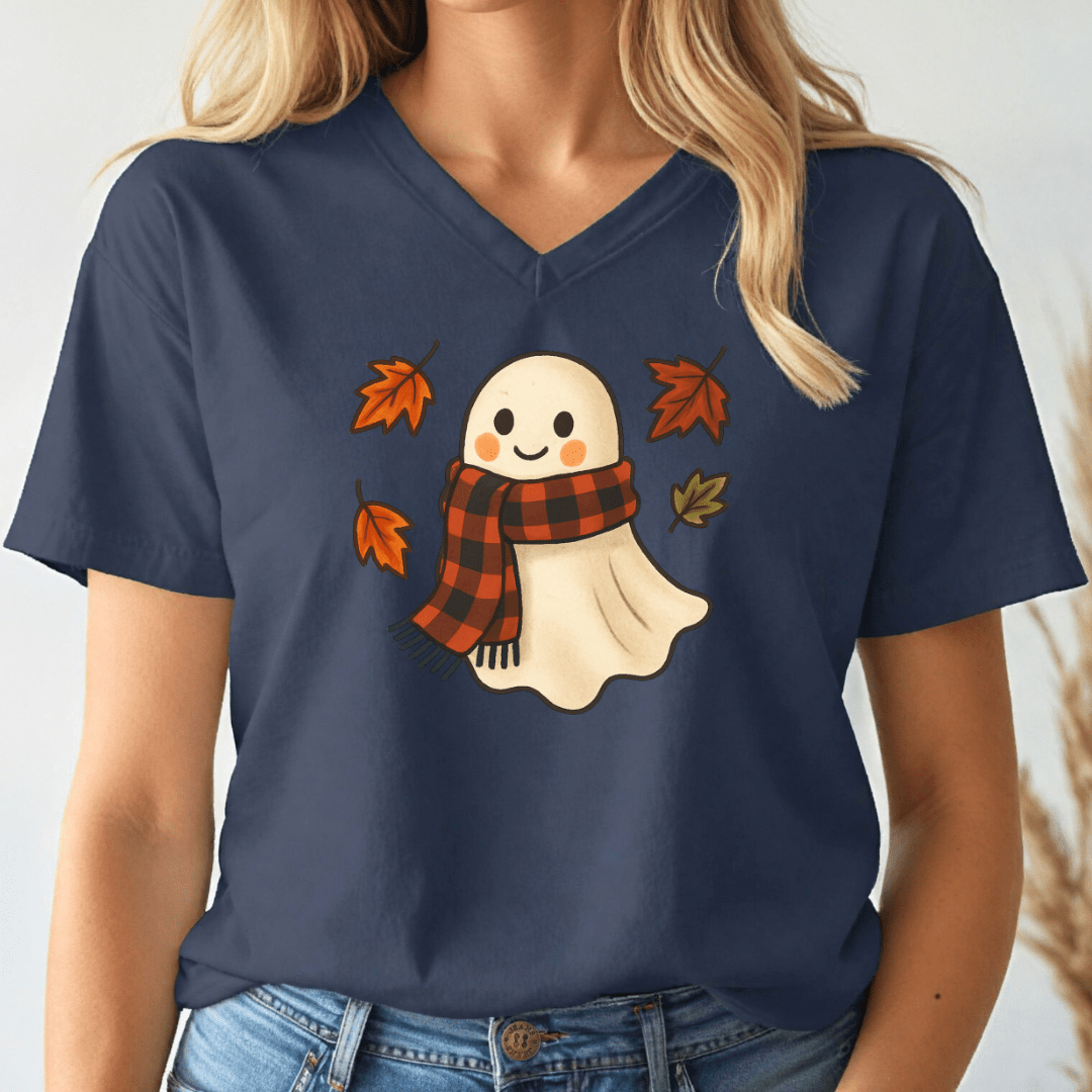Ghosts of Fall V - neck Tee - Wandering Owl Adventure Gear