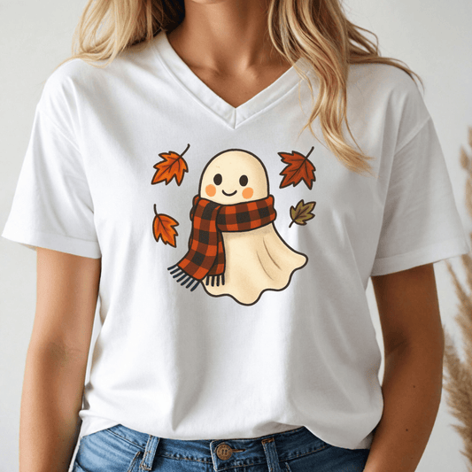 Ghosts of Fall V - neck Tee - Wandering Owl Adventure Gear