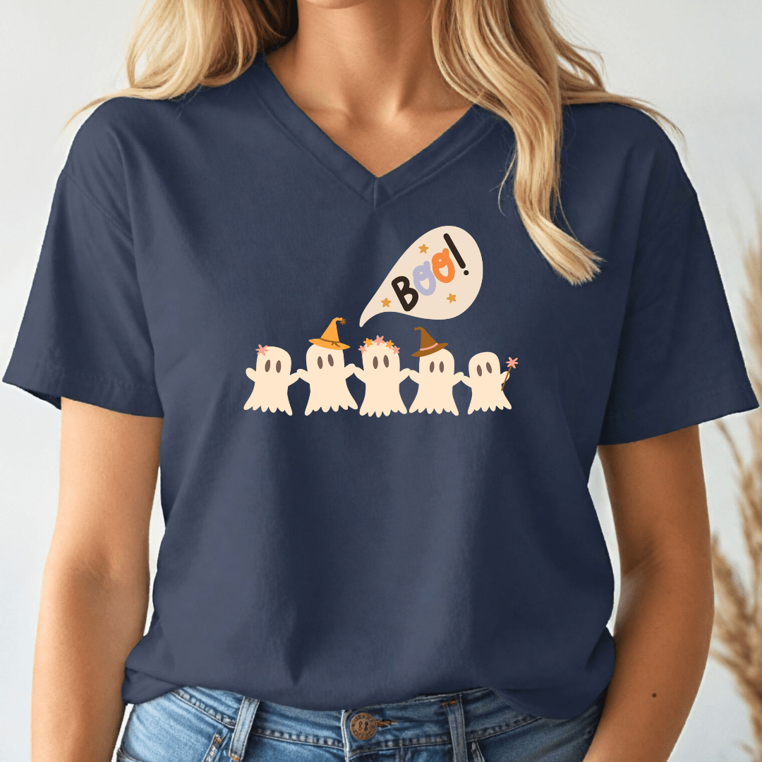 Ghosts Say Boo V - neck Tee - Wandering Owl Adventure Gear