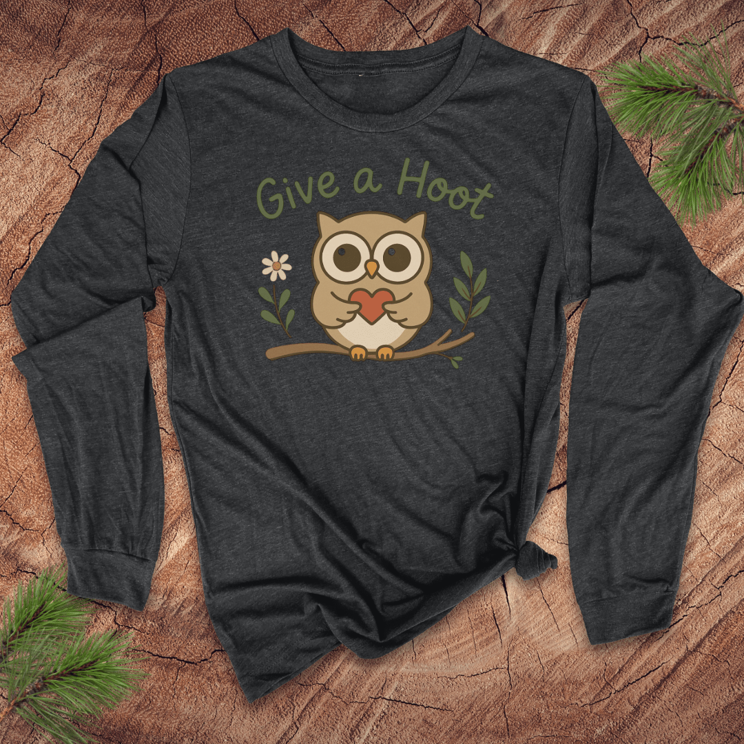 Give A Hoot Long Sleeve Tee - Wandering Owl Adventure Gear