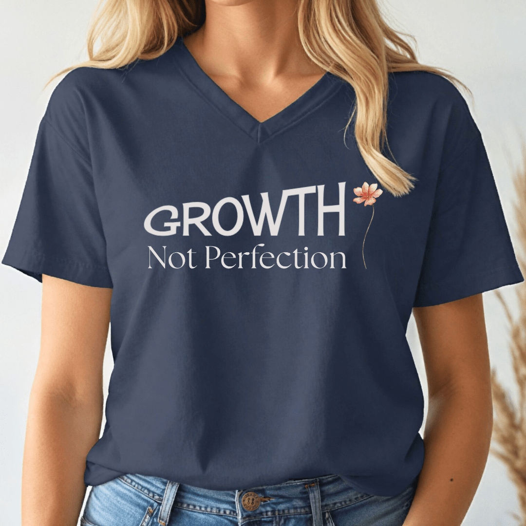 Growth Not Perfection V - Neck Tee - Wandering Owl Adventure Gear