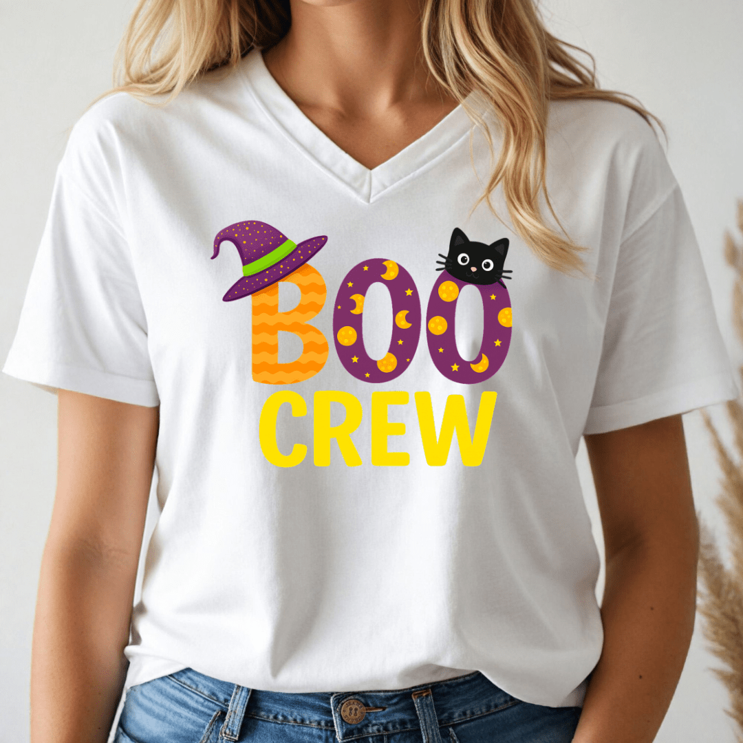 Halloween Boo Crew V - Neck Tee - Wandering Owl Adventure Gear