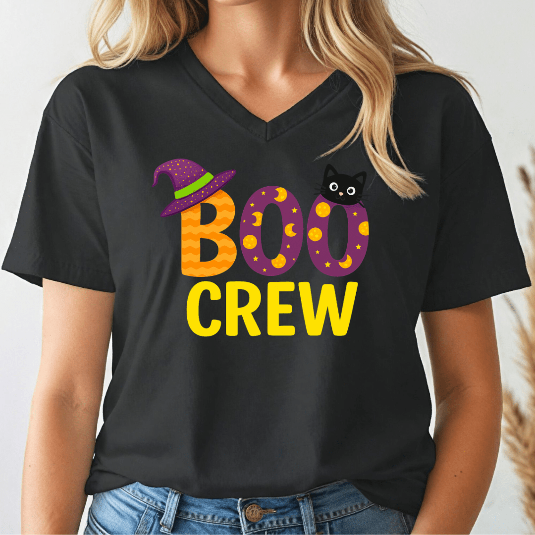 Halloween Boo Crew V - Neck Tee - Wandering Owl Adventure Gear
