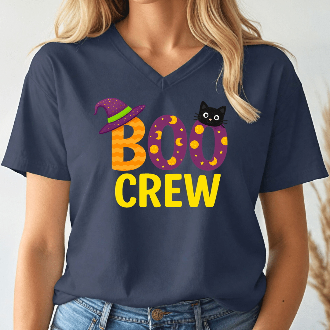 Halloween Boo Crew V - Neck Tee - Wandering Owl Adventure Gear