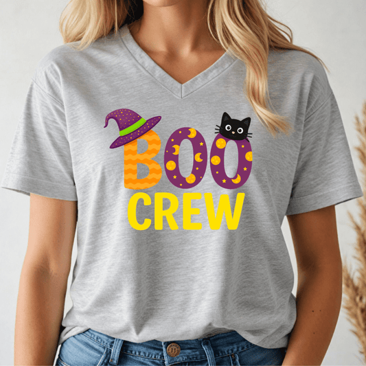 Halloween Boo Crew V - Neck Tee - Wandering Owl Adventure Gear