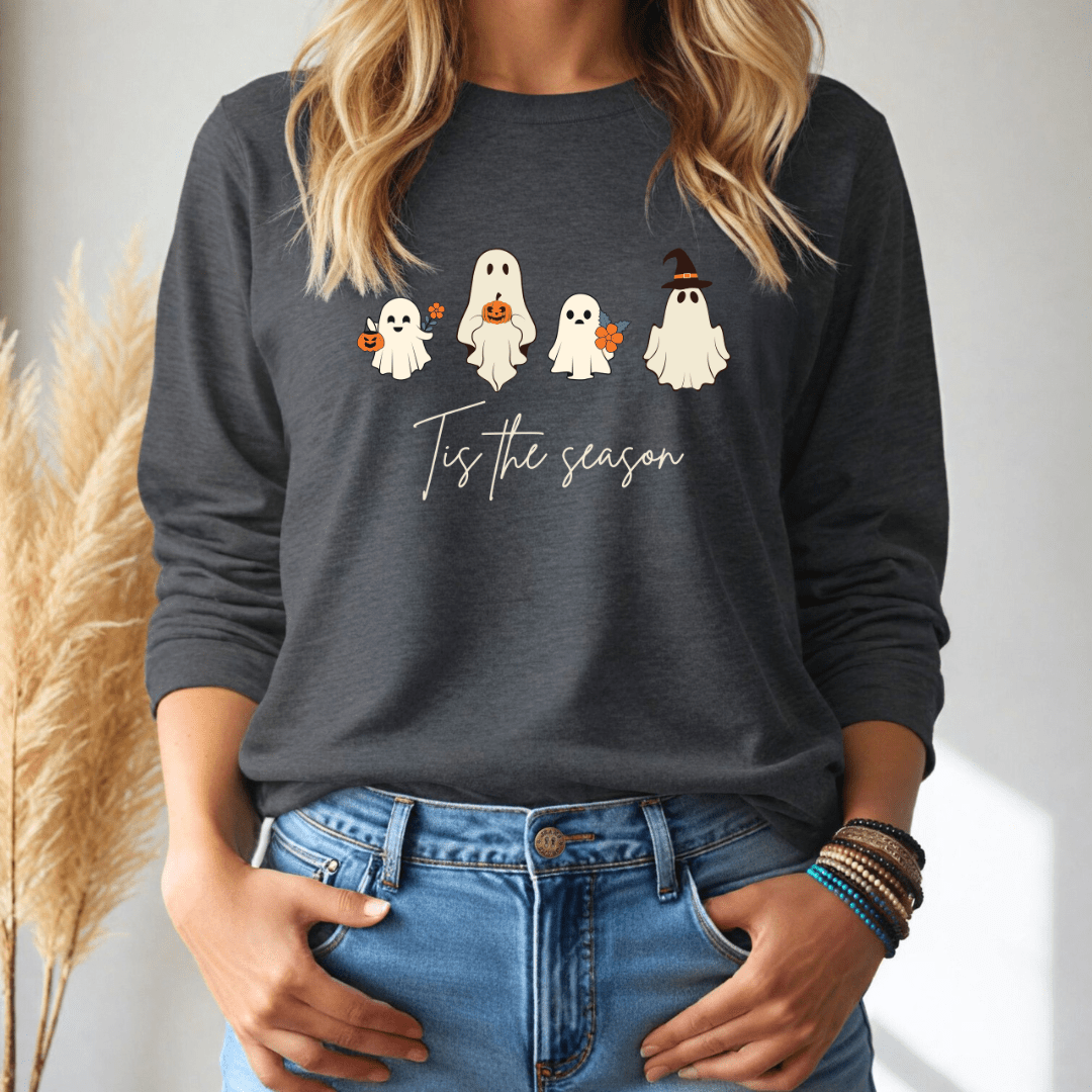 Halloween Season Ghosties Long - Sleeve Tee - Wandering Owl Adventure Gear