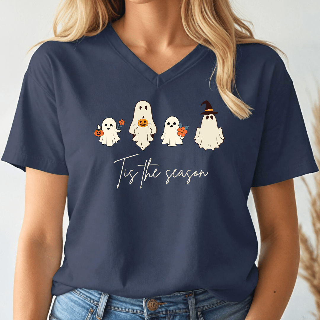 Halloween Season V - neck Tee - Wandering Owl Adventure Gear