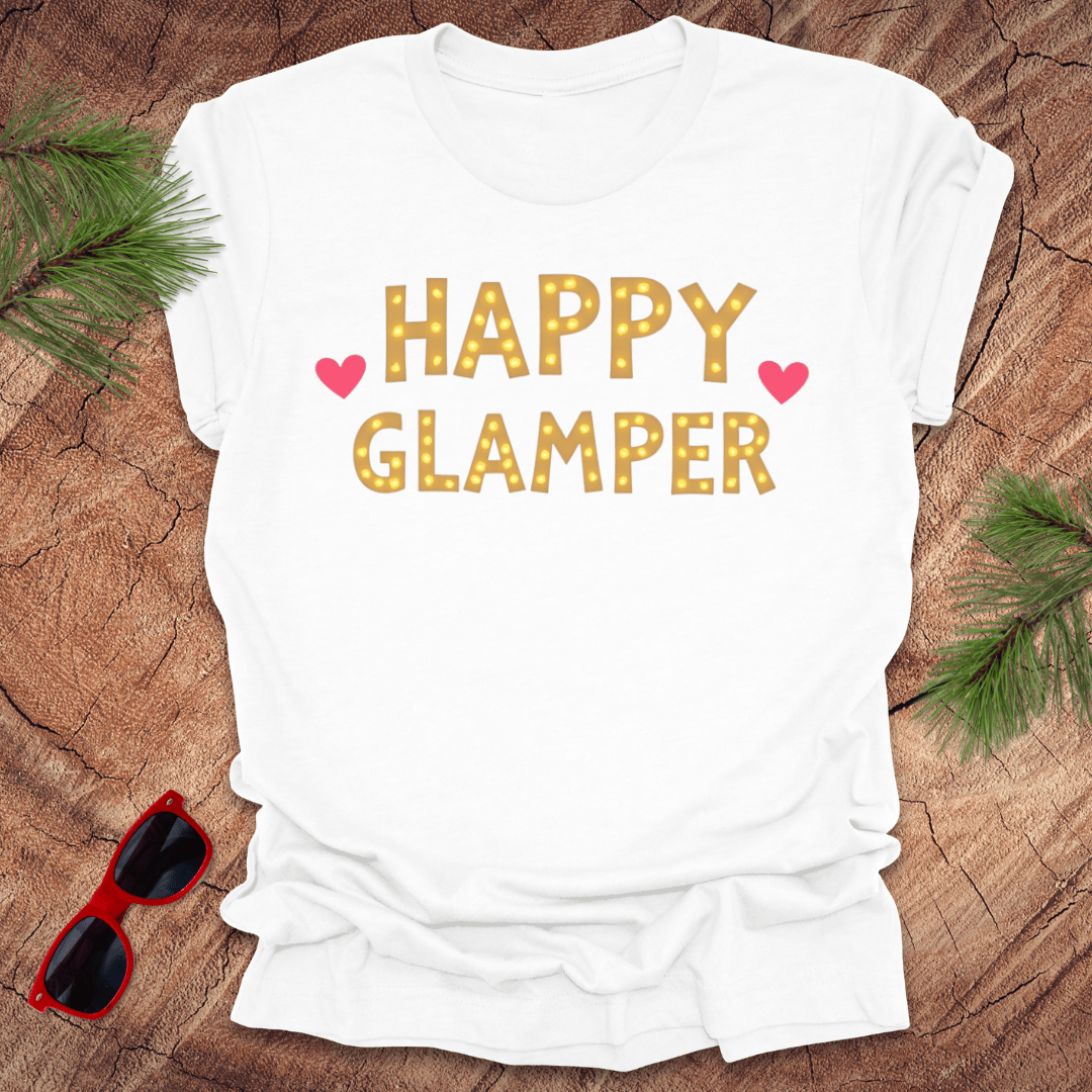 Happy Glamper Gold Tee - Wandering Owl Adventure Gear