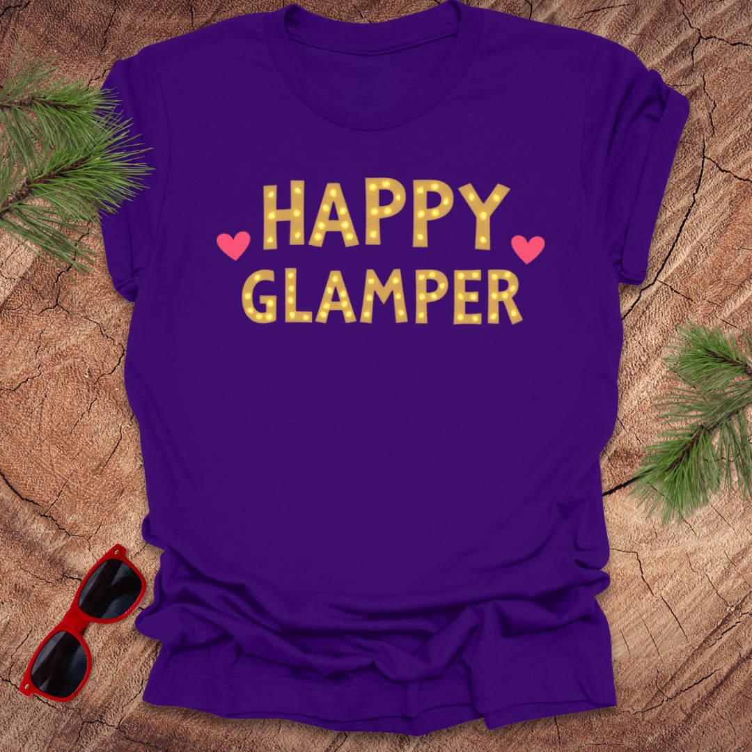 Happy Glamper Gold Tee - Wandering Owl Adventure Gear