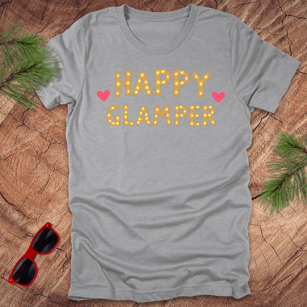 Happy Glamper Gold Tee - Wandering Owl Adventure Gear