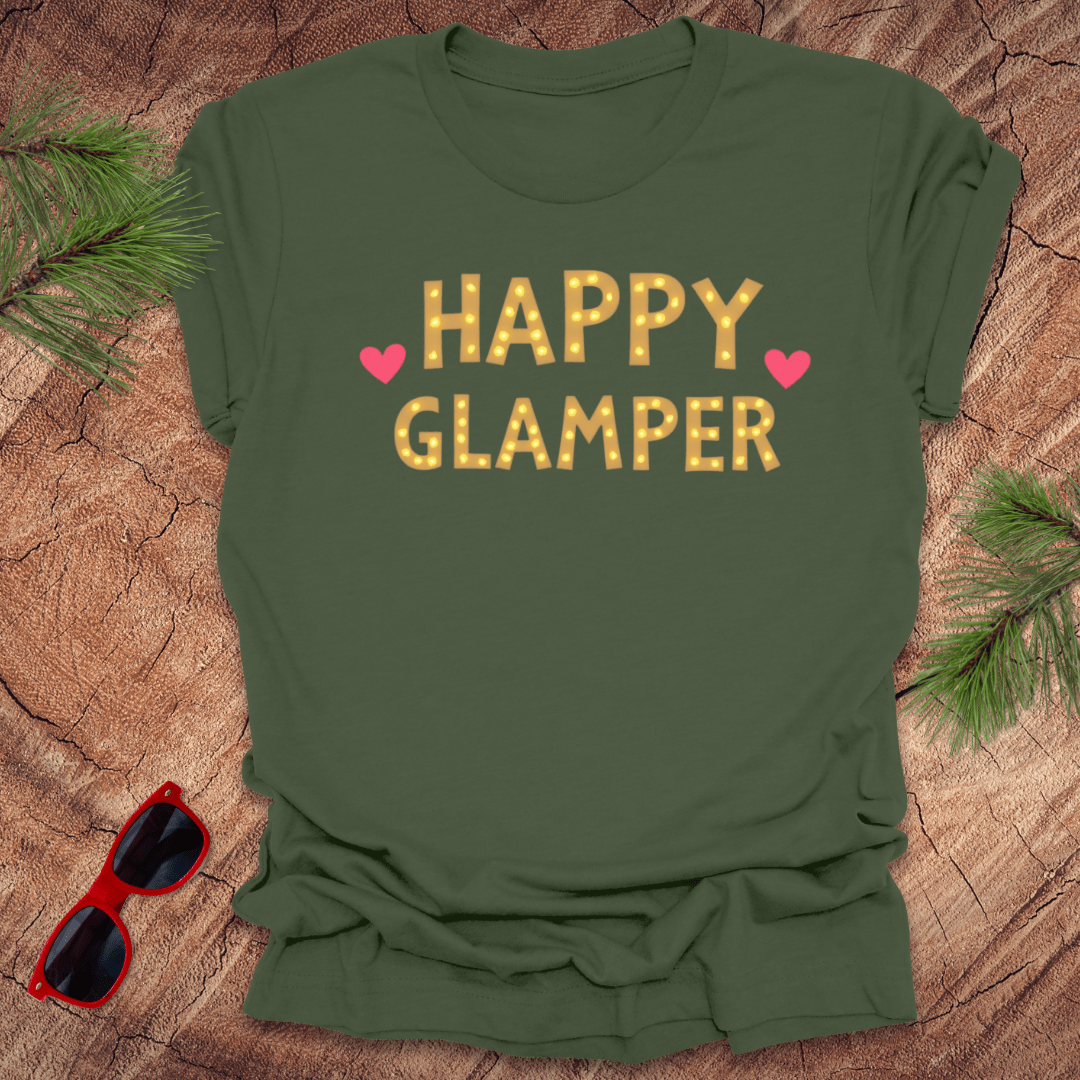Happy Glamper Gold Tee - Wandering Owl Adventure Gear