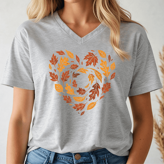 Heart of Leaves V - neck Tee - Wandering Owl Adventure Gear