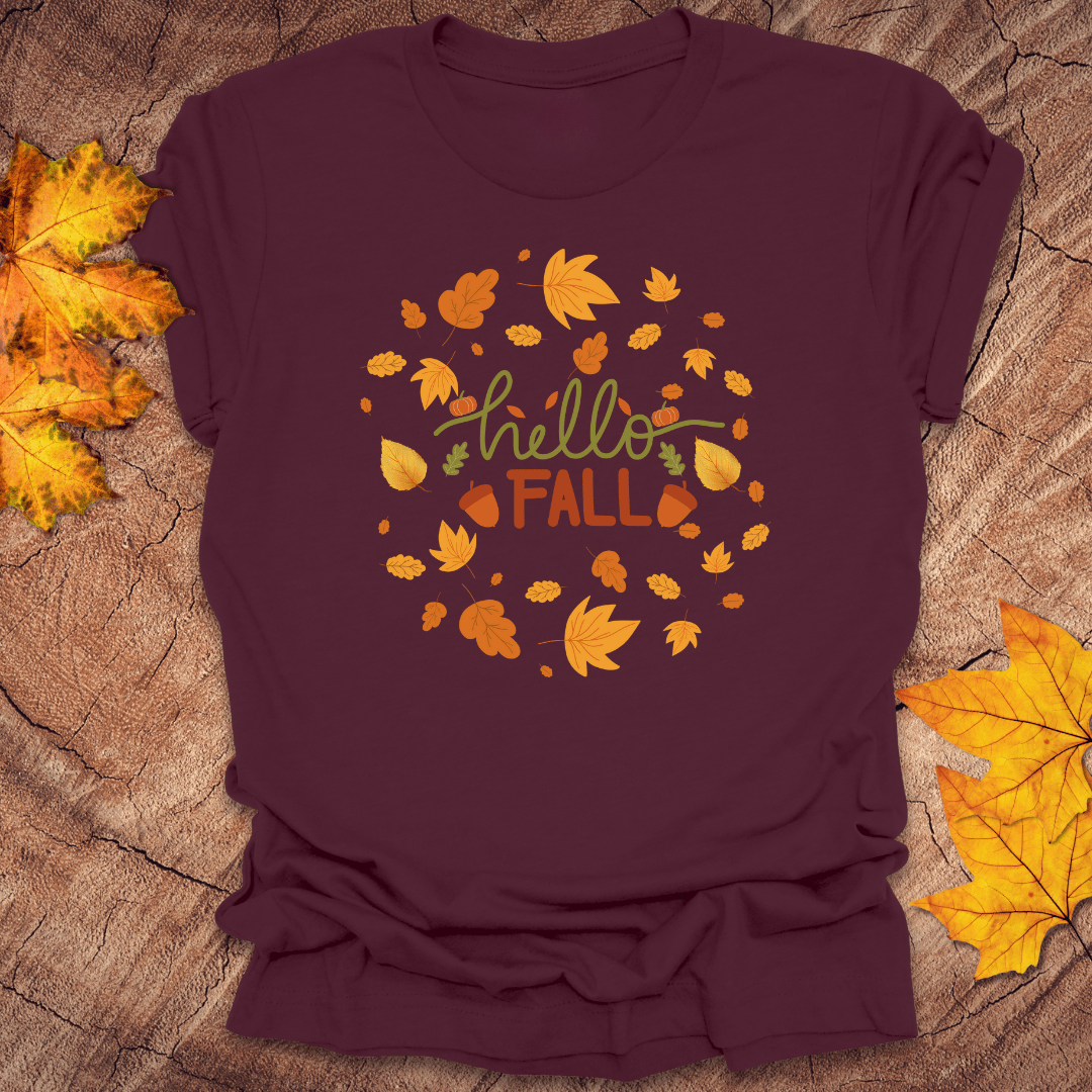 Hello Fall Autumn Tee - Wandering Owl Adventure Gear